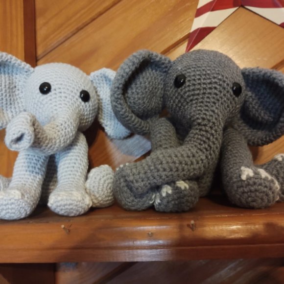 Hand Crochet Stuffed Baby Elephant, made by me - Picture 5 of 7
